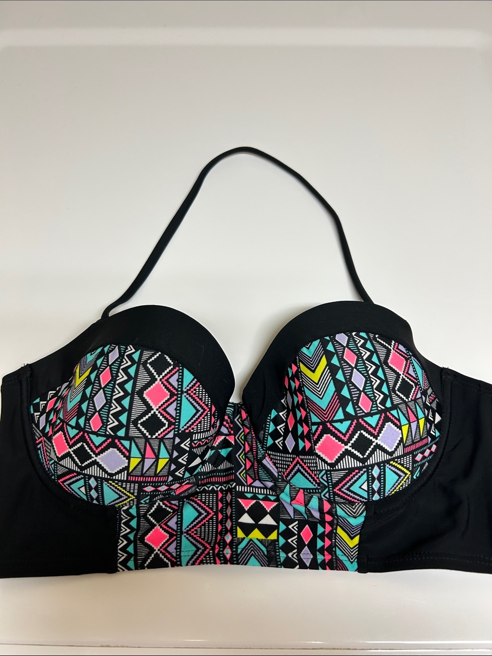 Geometric Bikini Top with FREE Bikini Bottoms!